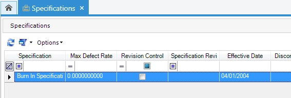 List Of Specifications
