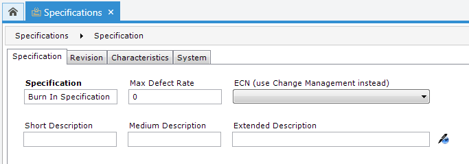 Specification Identification