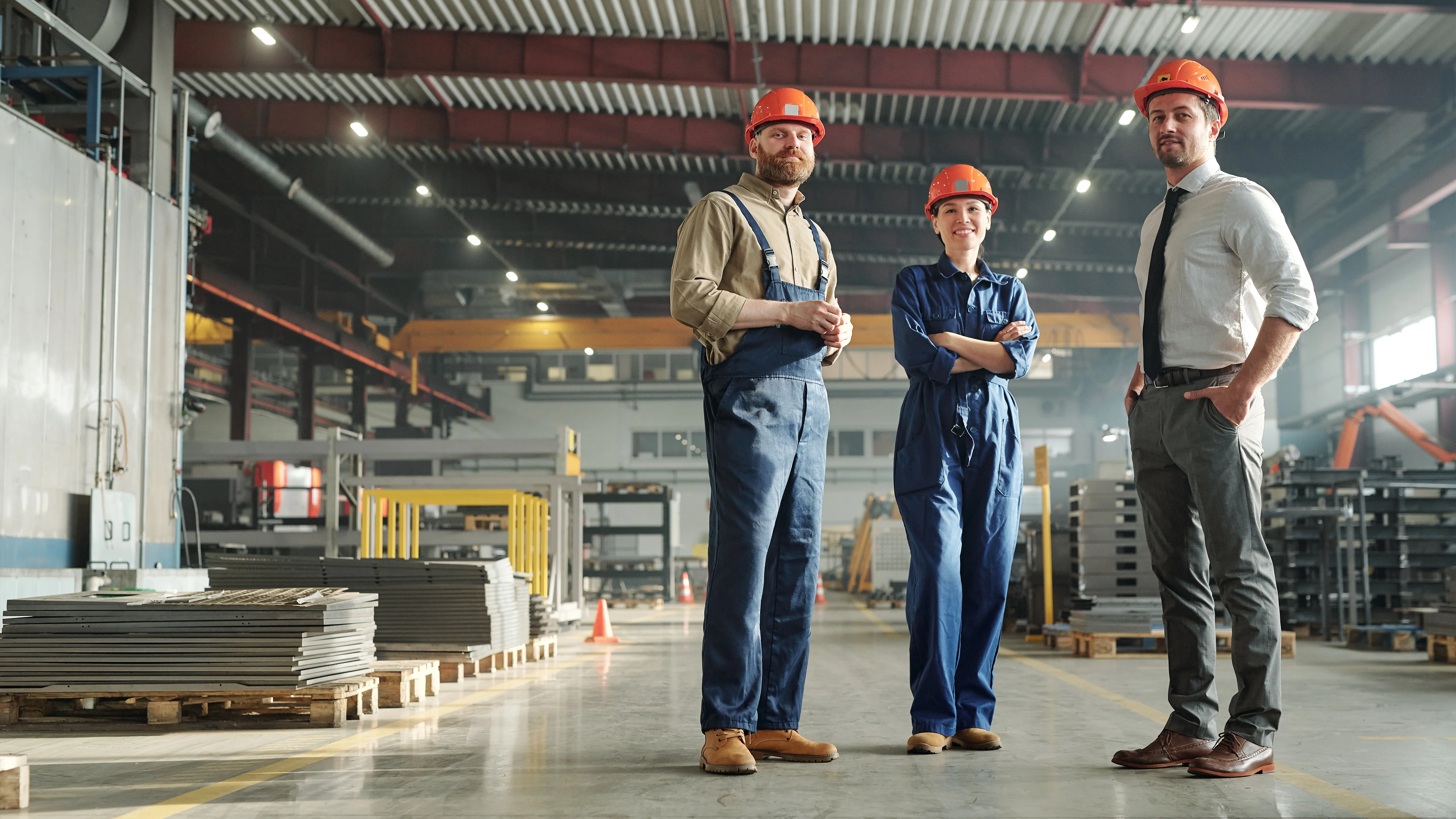 People With Orange Helmets