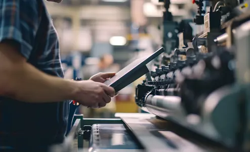 Vecteezy Ai Generated Closeup Of A Factory Worker Using A Digital 36091761